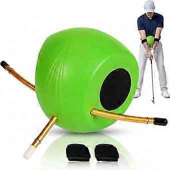 Golfschwungtrainer, Golftrainingshilfe mit Ball und 2 Armbändern – Synchronisiert Schwungbewegung, Haltung und Handgelenkausrichtung für alle Spielstärken