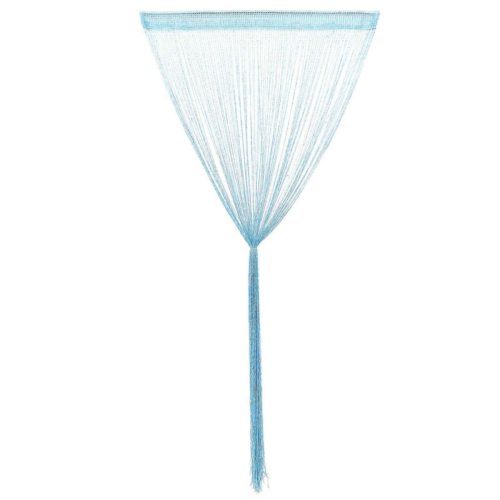 Sky-Blue Door String Curtain Panel for Wall Divider 4Pcs
