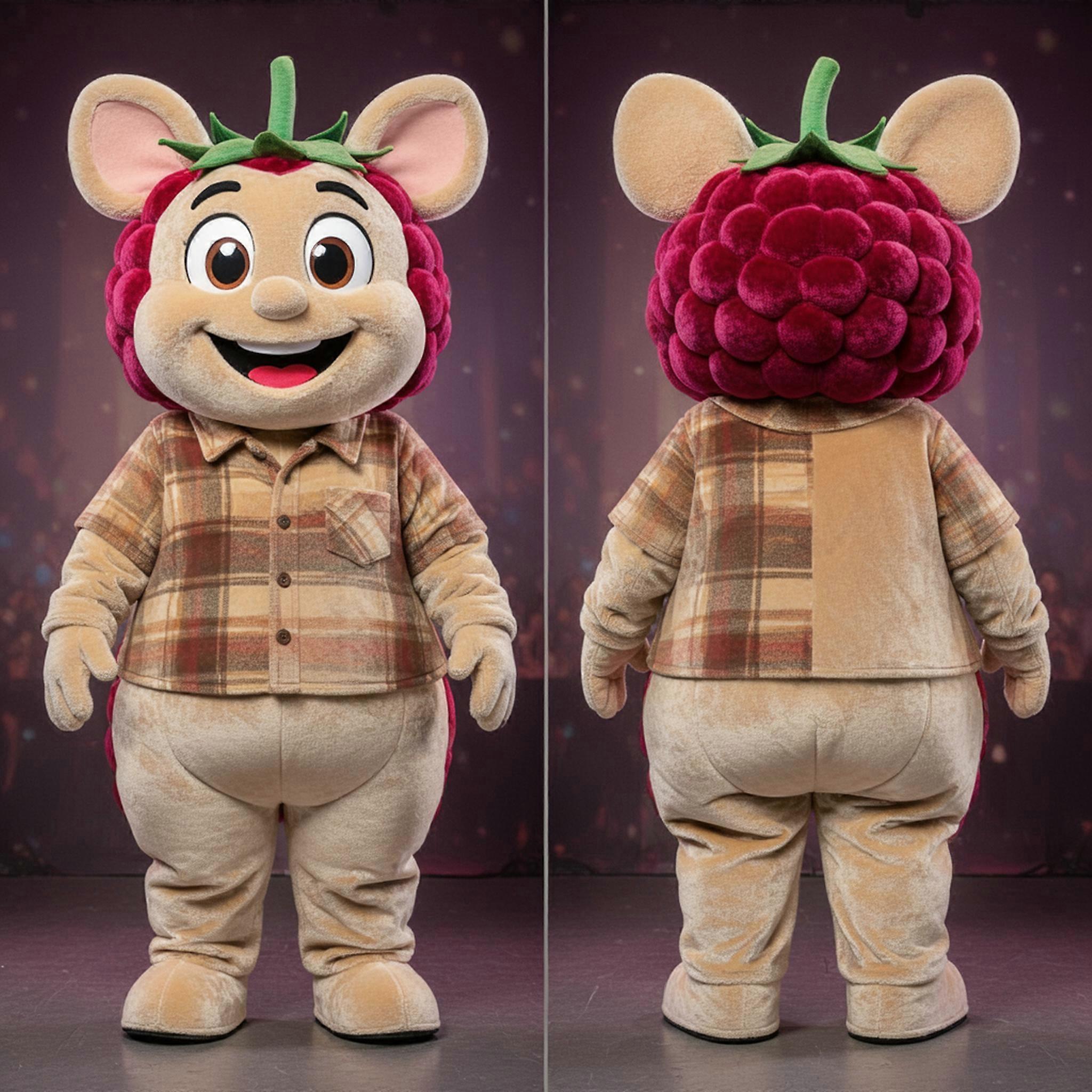 MASTICOT Beige Velvety Raspberry Mascot