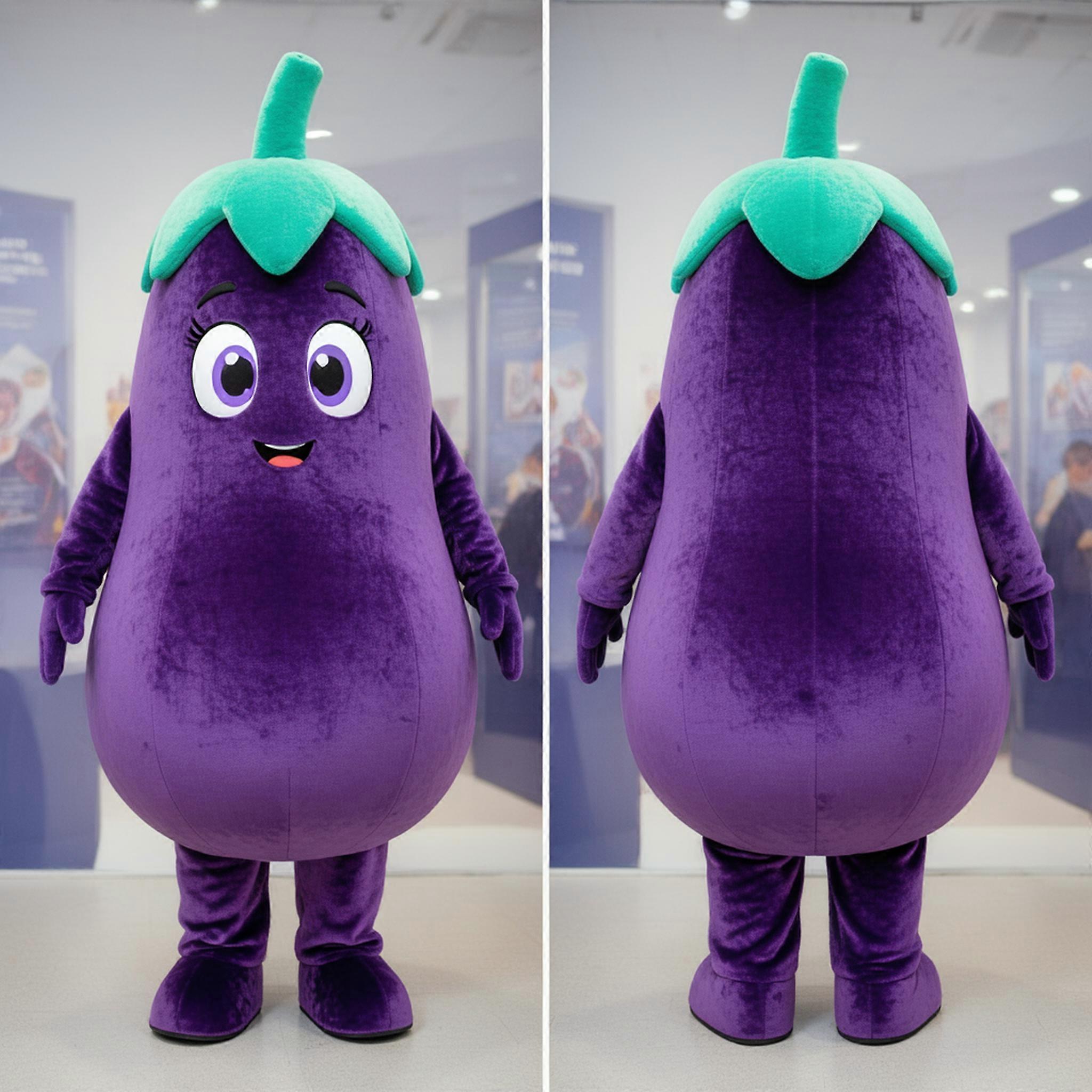 MASTICOT Cyan Rounded Eggplant Mascot