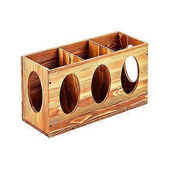 Wood Storage Rack for Exercise Mats and Rolled Accessories with Open Compartments, Side Access and Floor Standing Use Multicolor
