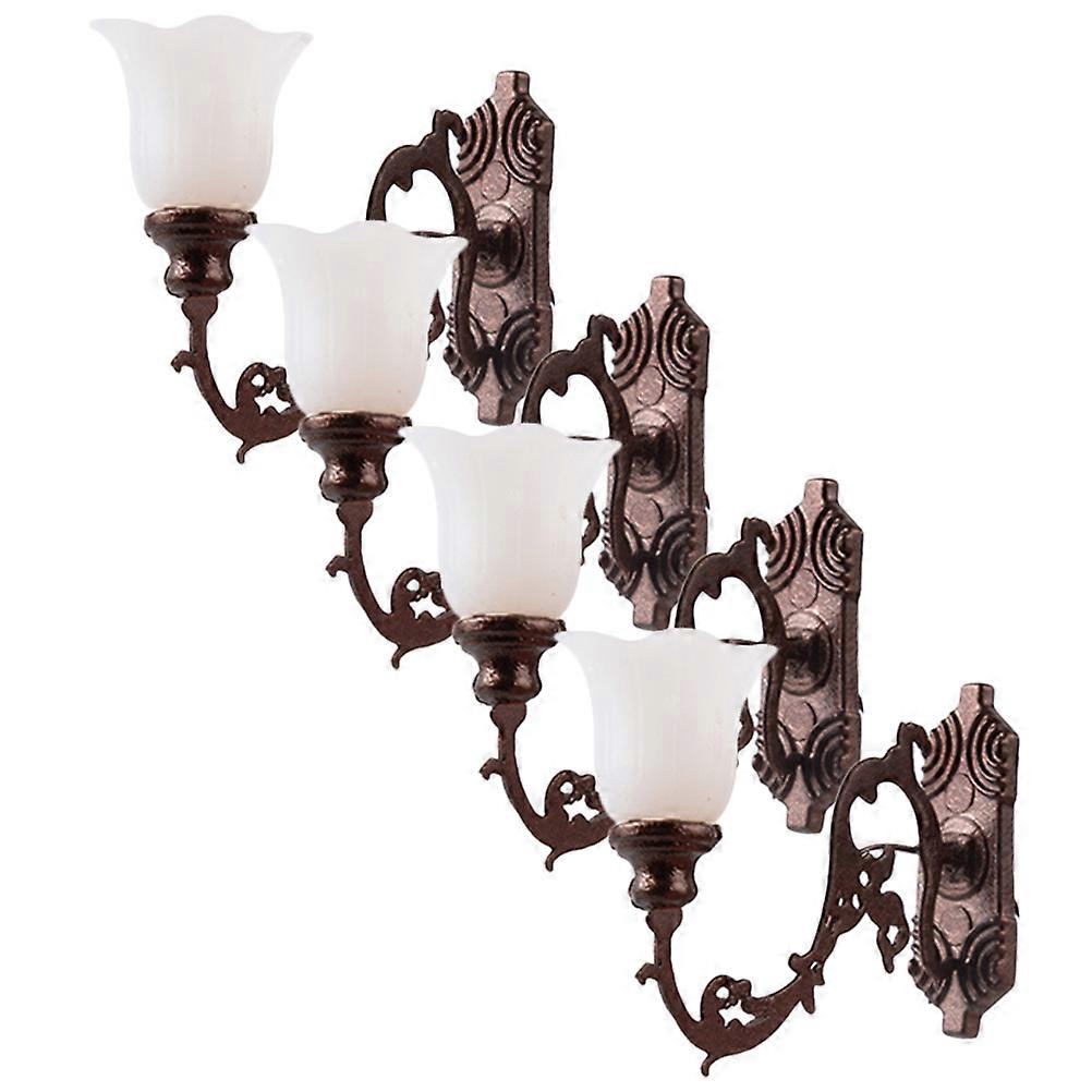 Mini Wall Lamp Model Sand Table Lighting for Desktop Ornament 4Pcs