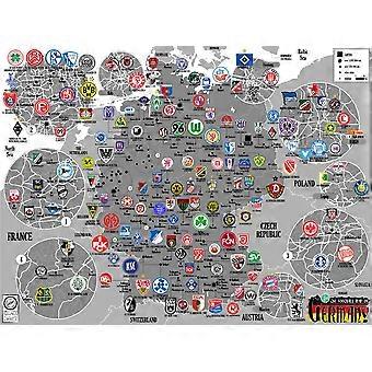GERMANY Football Clubs Maps High-difficulty jigsaw puzzle