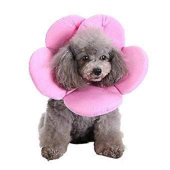 @27@Recovery Collar for Dogs Cats Flower Shapes Soft Pet Cone After Injury Adjustable E-Collar