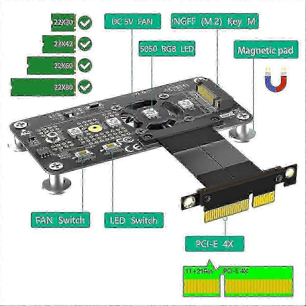 M.2 NVMe PCIe x4 Riser Cable PCB Design