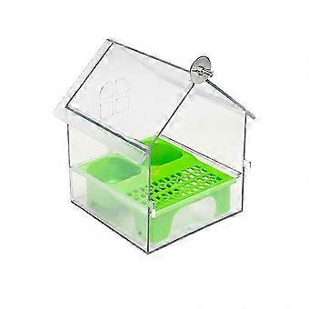 Distributeur d'eau et de nourriture pour perroquets, bouteille transparente amovible pour nichoir, facile à remplir et à nettoyer.