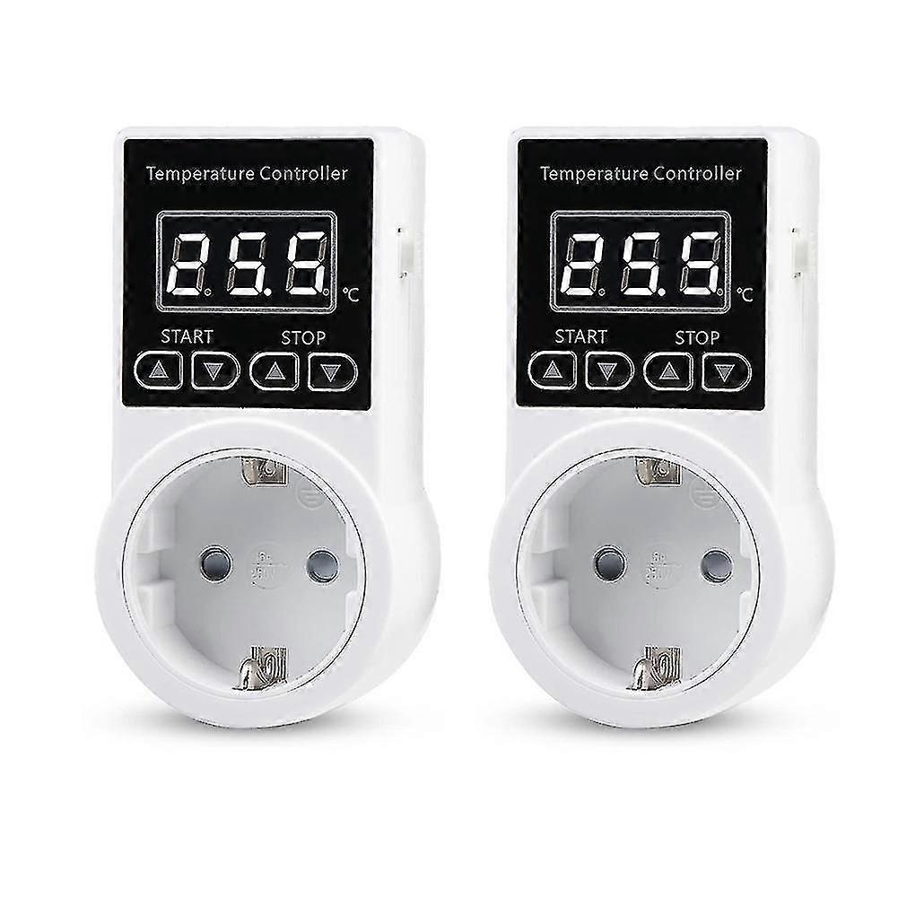 2Pcs Thermostat Socket With Sensor, Digital Temperature Controller Socket, Waterproof Temperature S
