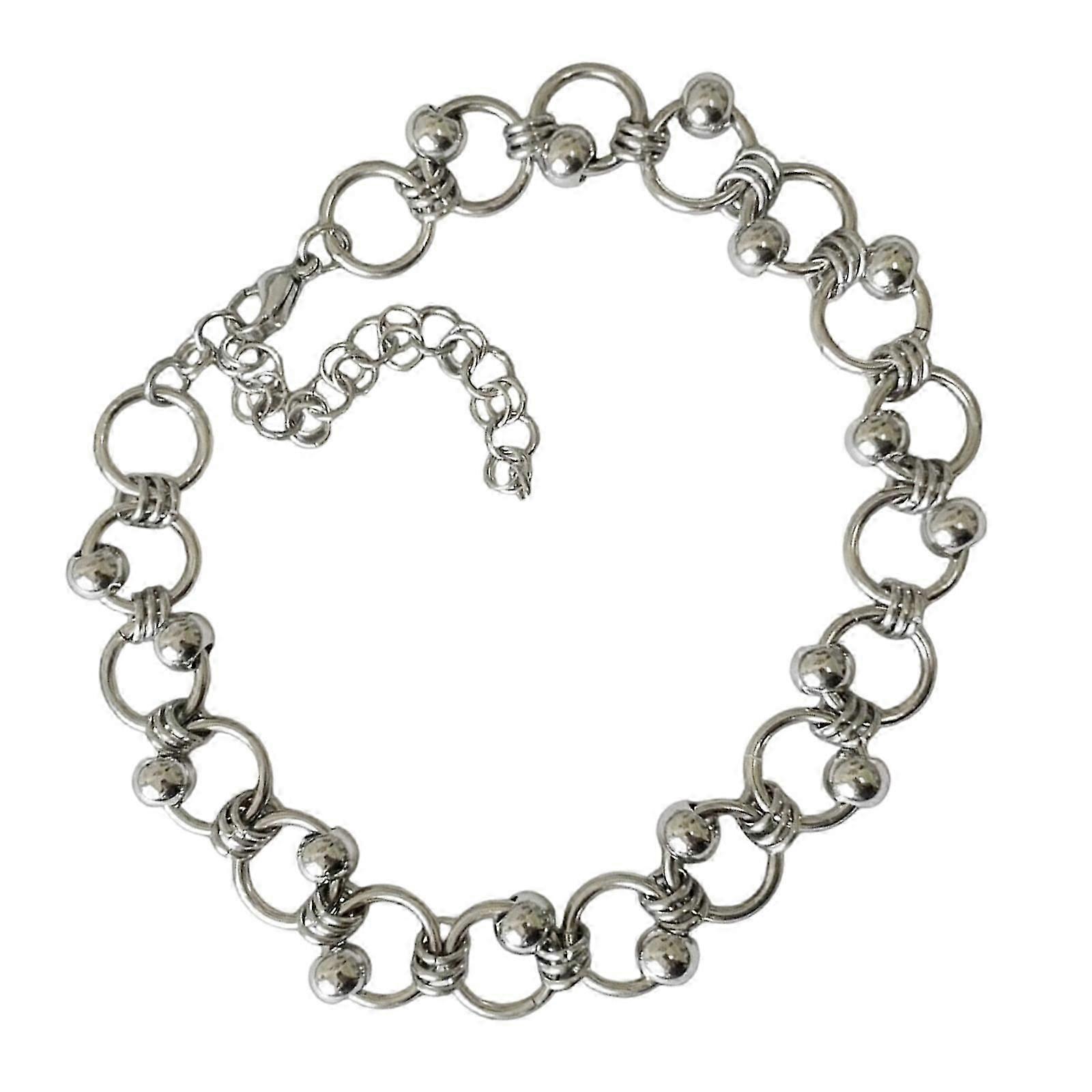 Interconnected Link Necklace Flexible Adjustable Length Punk Inspired Multicolor