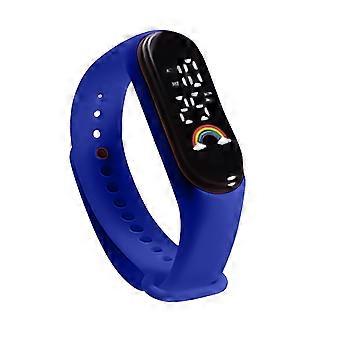 Digitale kinderklok, waterdicht, slimme touch-functie, LED, meerkleurig, geschikt voor buitensporten, modieus, cartoon-design, ideaal als verjaardagscadeau.