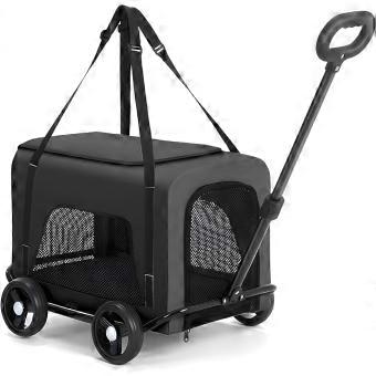 2-in-1 Convertible Pet Stroller and Backpack, Foldable, Portable Outdoor Stroller for Dogs and Cats