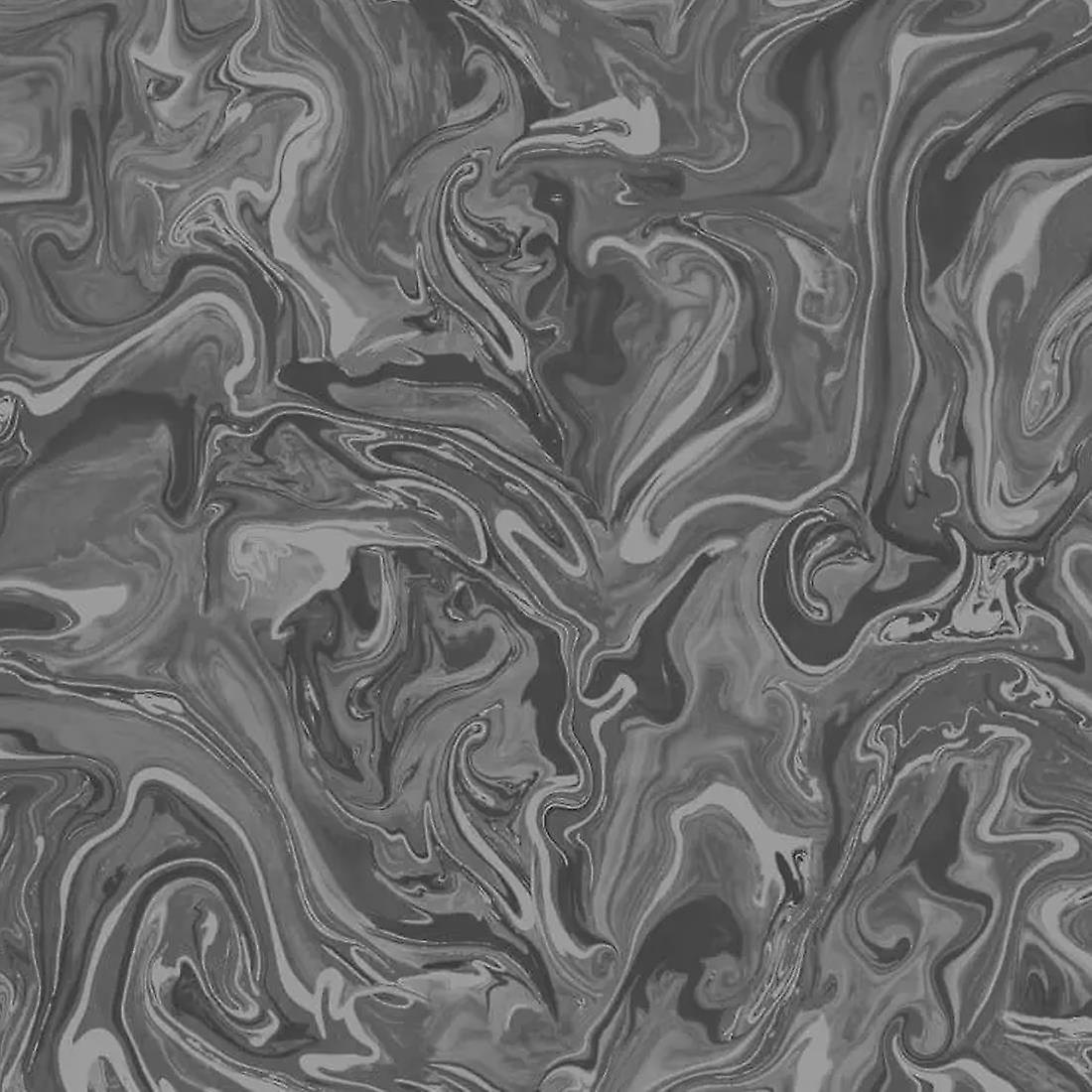 Fine Decor Marble Charcoal Grey Silver Metallic Paste The Paper Wallpaper