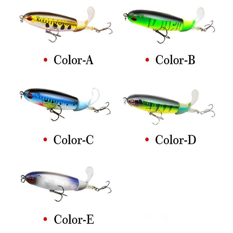 5pcs/set Floating Rotating Tail Lures Hard Bait