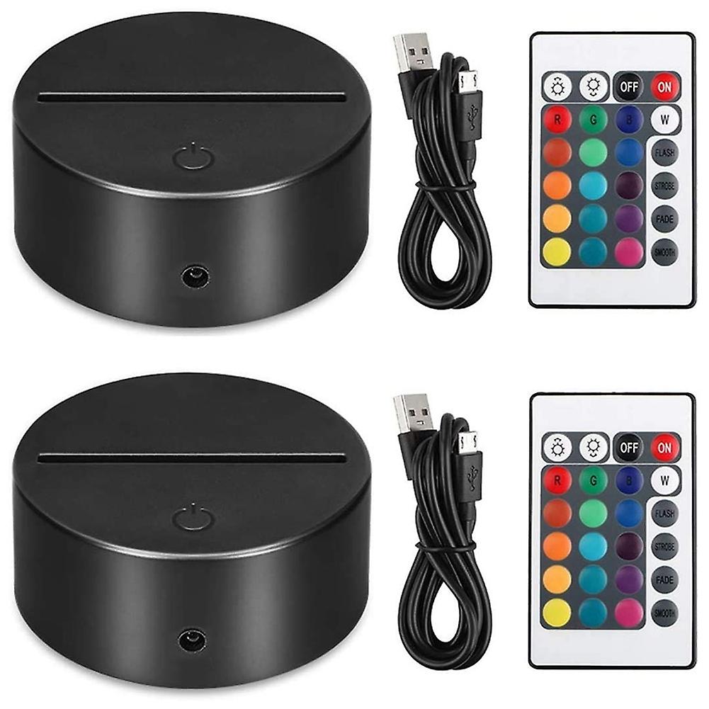 3D Night LED Light Lamp Base + Remote Control + USB Cable, 16 Colors Light Show Display Stand for