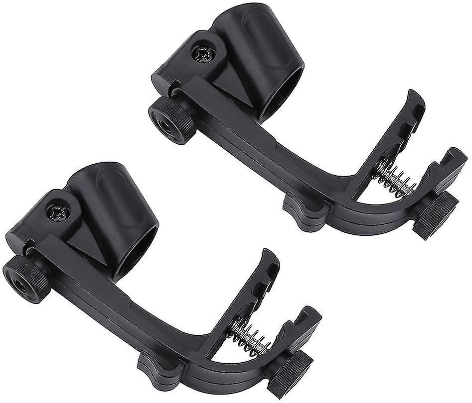 Drum Microphone Clips, 2 Pcs Adjustable Plastic Shockproof Drum Hoop Clip Microphone Clip Holder (bl