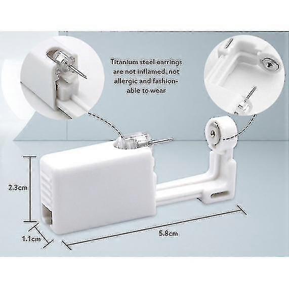 2 Pack Disposable Ear Piercing Gun Kit - No Pain, Easy Self Use, Includes Studs & Alcohol Pads (White)