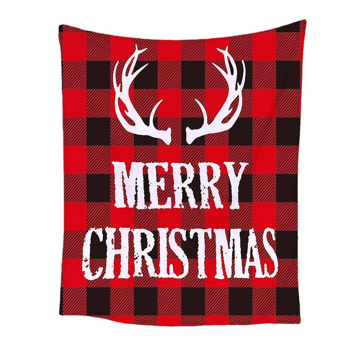 Christmas Throw Blanket Xmas Fleece For Bed Couch Sofa Soft Thickened Duplex Printing