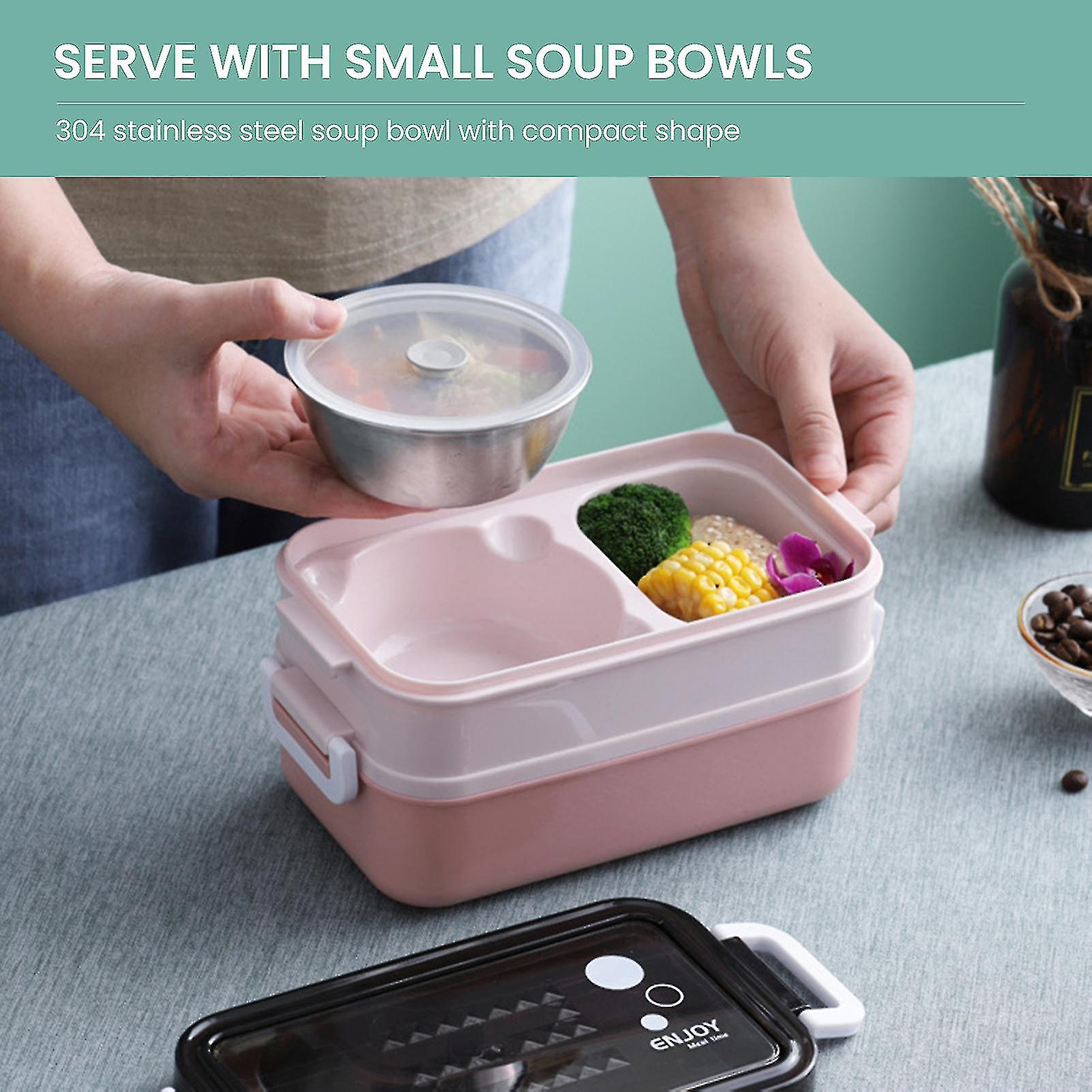 Plastic Bento Boxes Containers Double Layer Design Lunch Box For Outdoor Camping Picnic