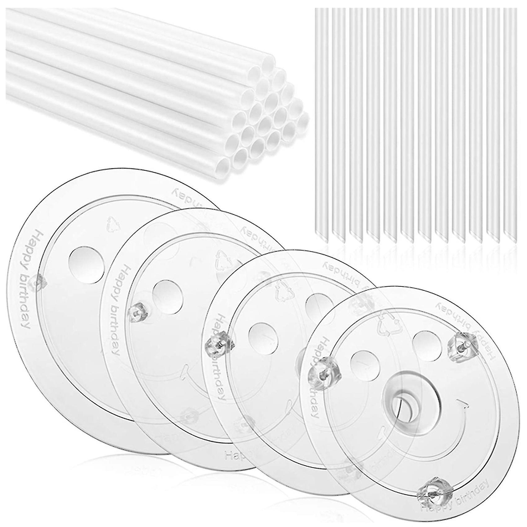 20pieces White Plastic Cake Sticks Support Rods With Separator Plates