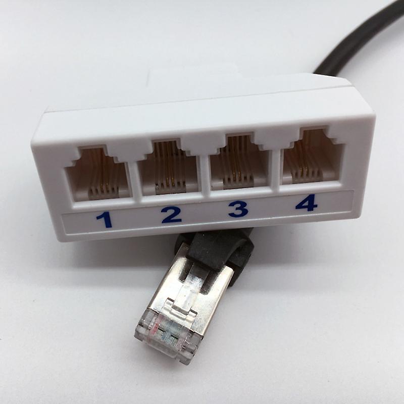 Rj45 To Rj11 Network Cable Splitter 1 To 4 Adapter Socket Connector Adapter