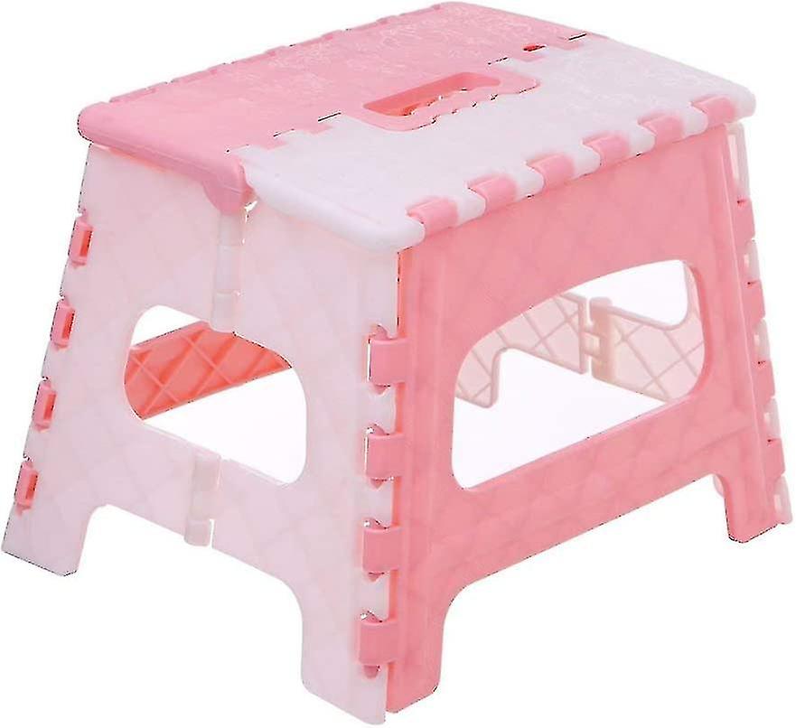 Folding Step Stool Lightweight Mini Cartoon Safe Stool For Children (pink Eu)