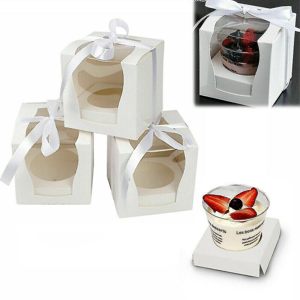 12/36/60pcs Single Cupcake Boxes Party Clear Window Baking Packaging Gifts Boxes