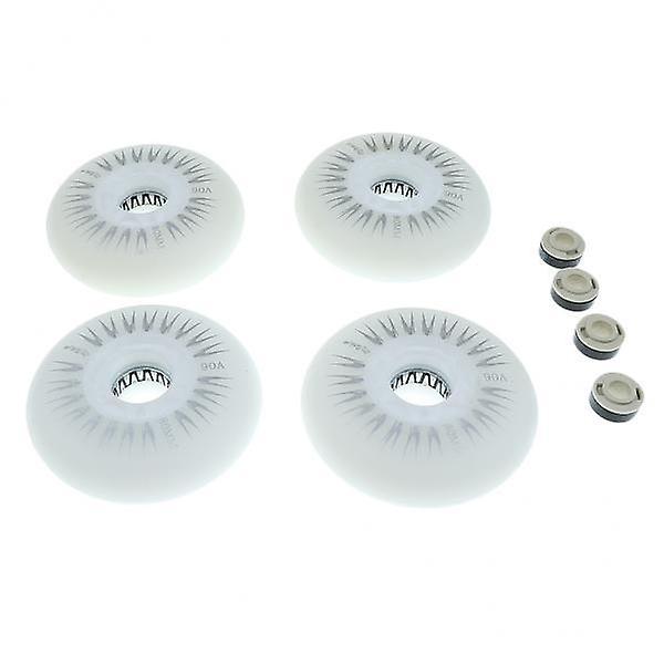 2x4 pièces 80mm LED lumières clignotantes patin à roues alignées patins à roulettes blanc
