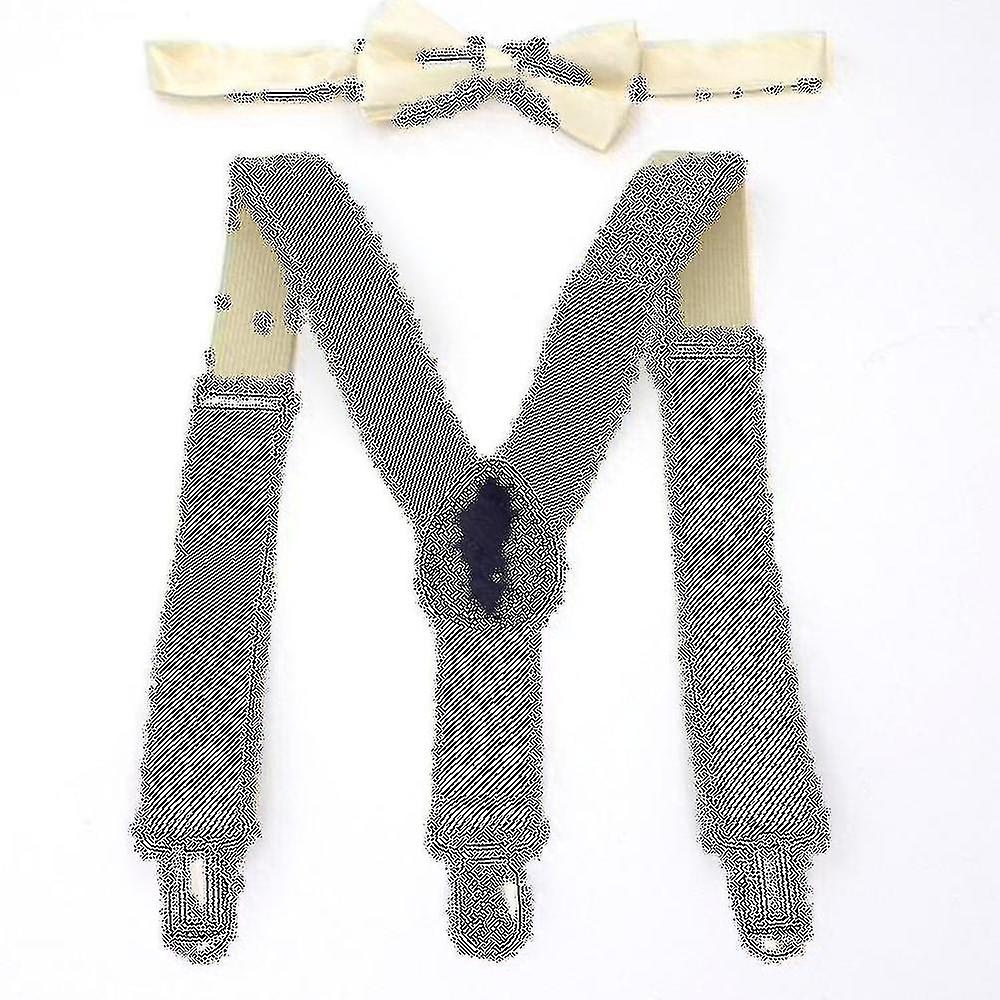 Adjustable And Elasticated Kids Suspenders With Bowtie Bow Tie Set