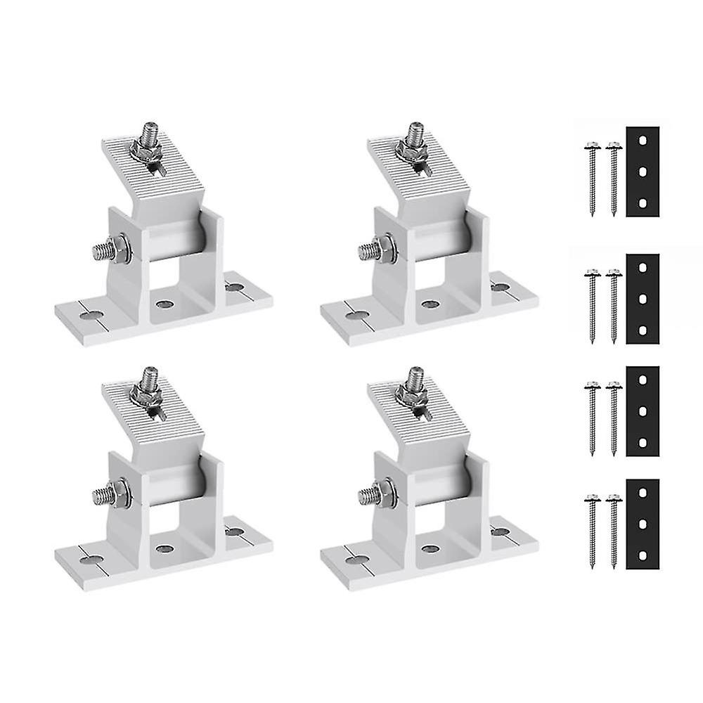 4sets Solar Panel Brackets, 15-30 Adjustable Pv Module Brackets, Solar Mountings, Flat Roof, Mount