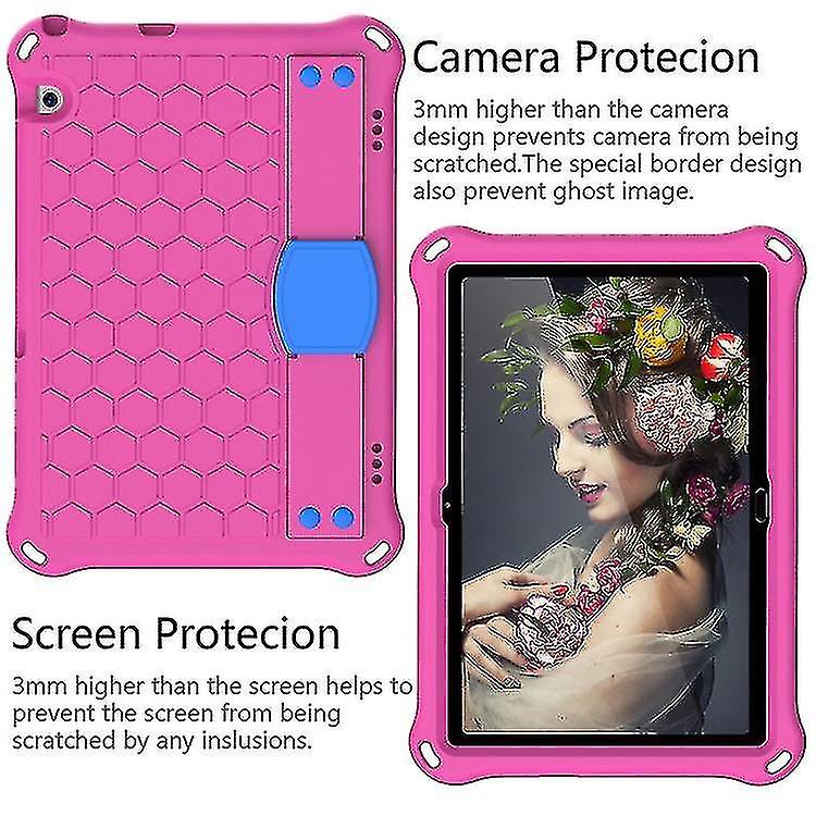 For Huawei Mediapad T5 10.1 Honeycomb Design Eva + Pc Material Four Corner Anti Falling Flat Protective Case With Strap