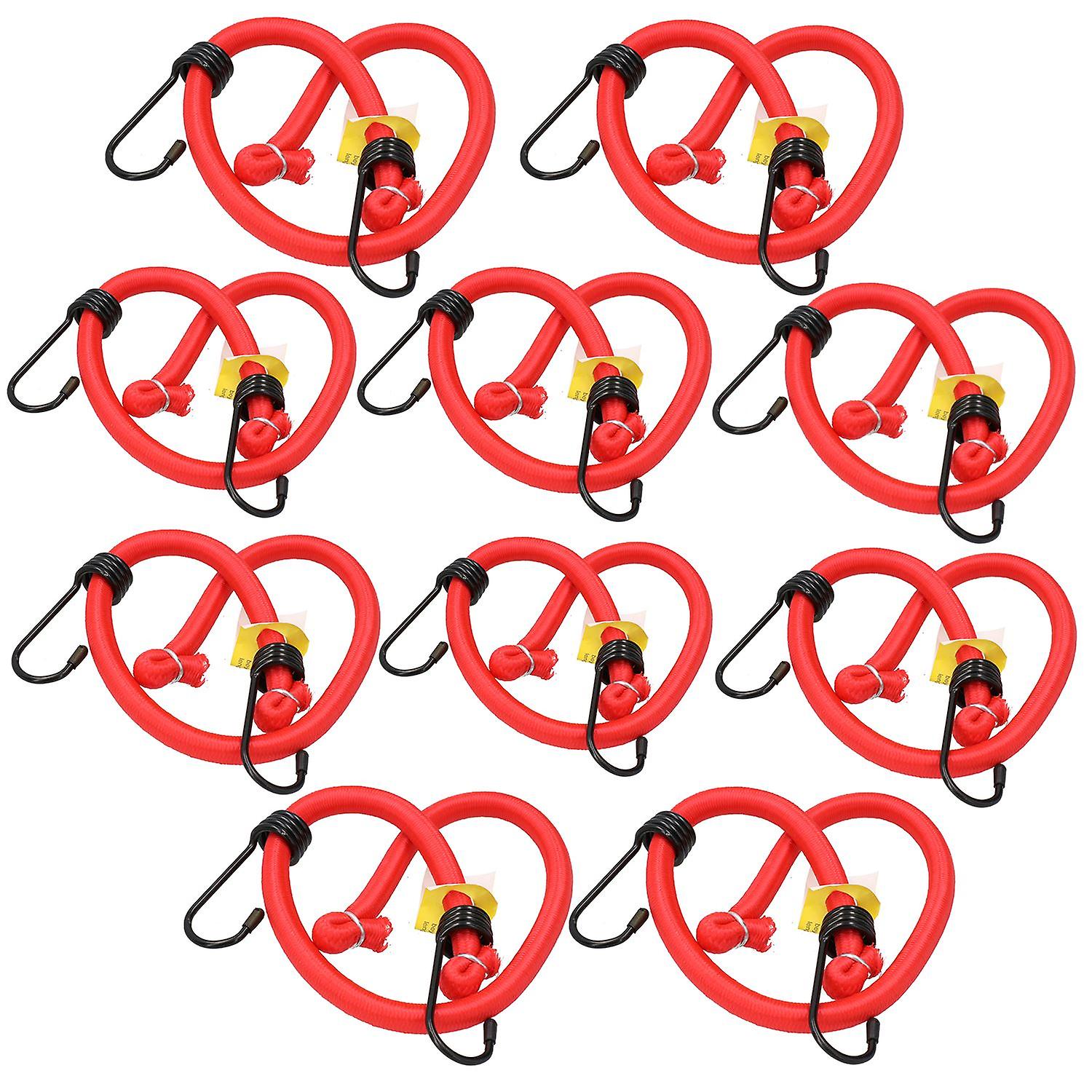60cm / 24” Heavy Duty Bungee Cord Strap Tie Down Holder with Hooks 10pc
