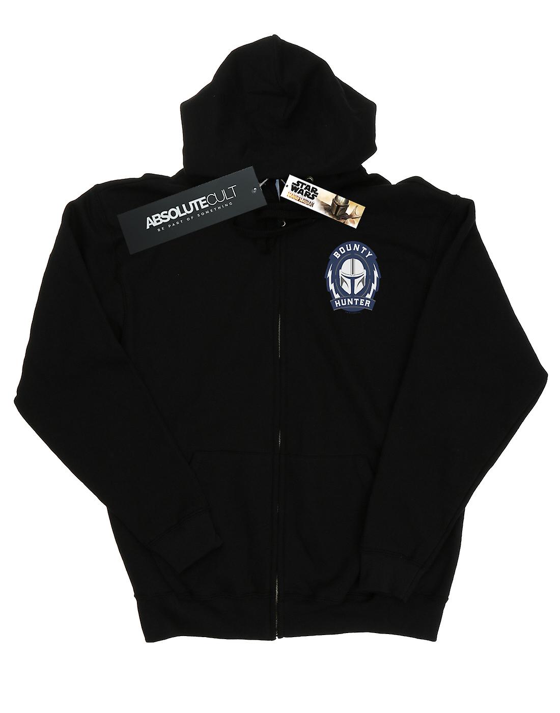 Absolute Cult Star Wars Men's The Mandalorian Bounty Hunter Splatter Skull Hoodie – White, Medium