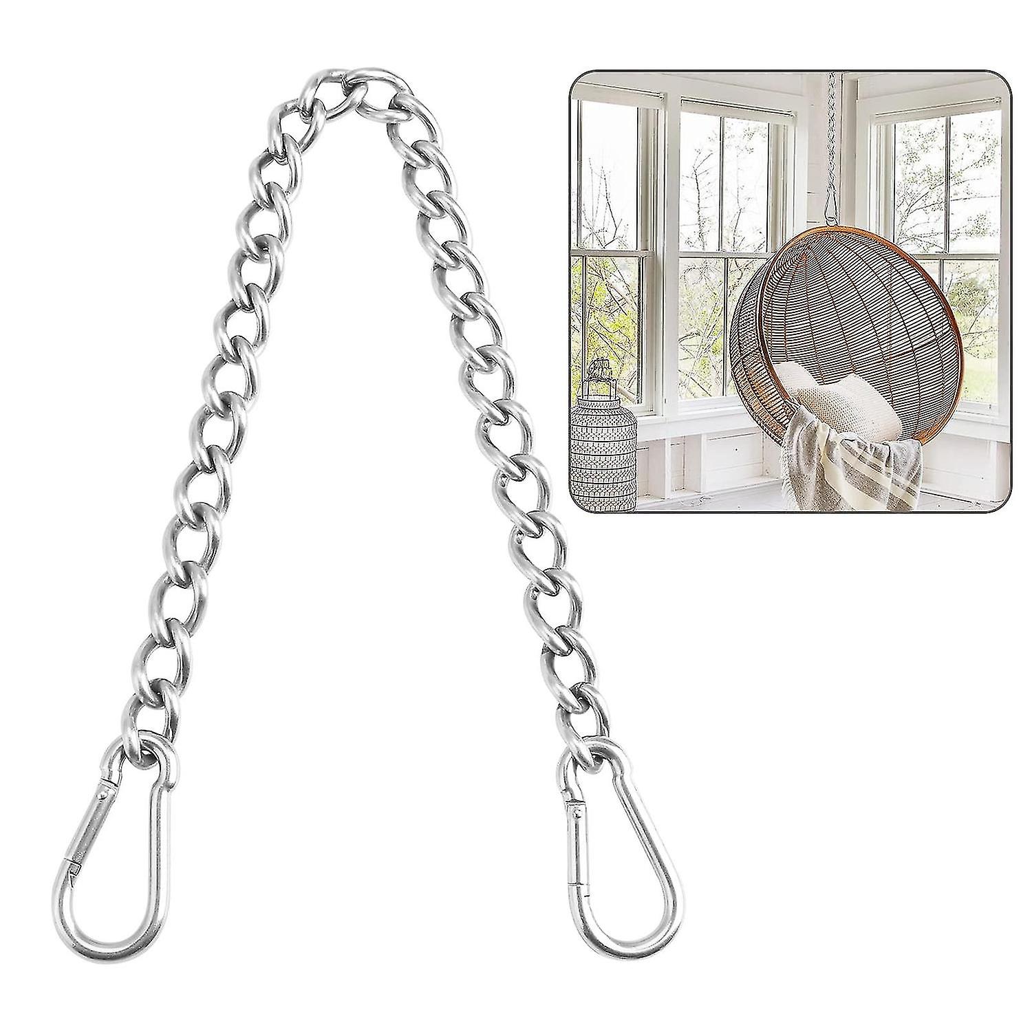Hanging Chair Chain With 2 Carabiners, 400kg Capacity Heavy Duty Hanging Chain Hanger Outdoor Stainl
