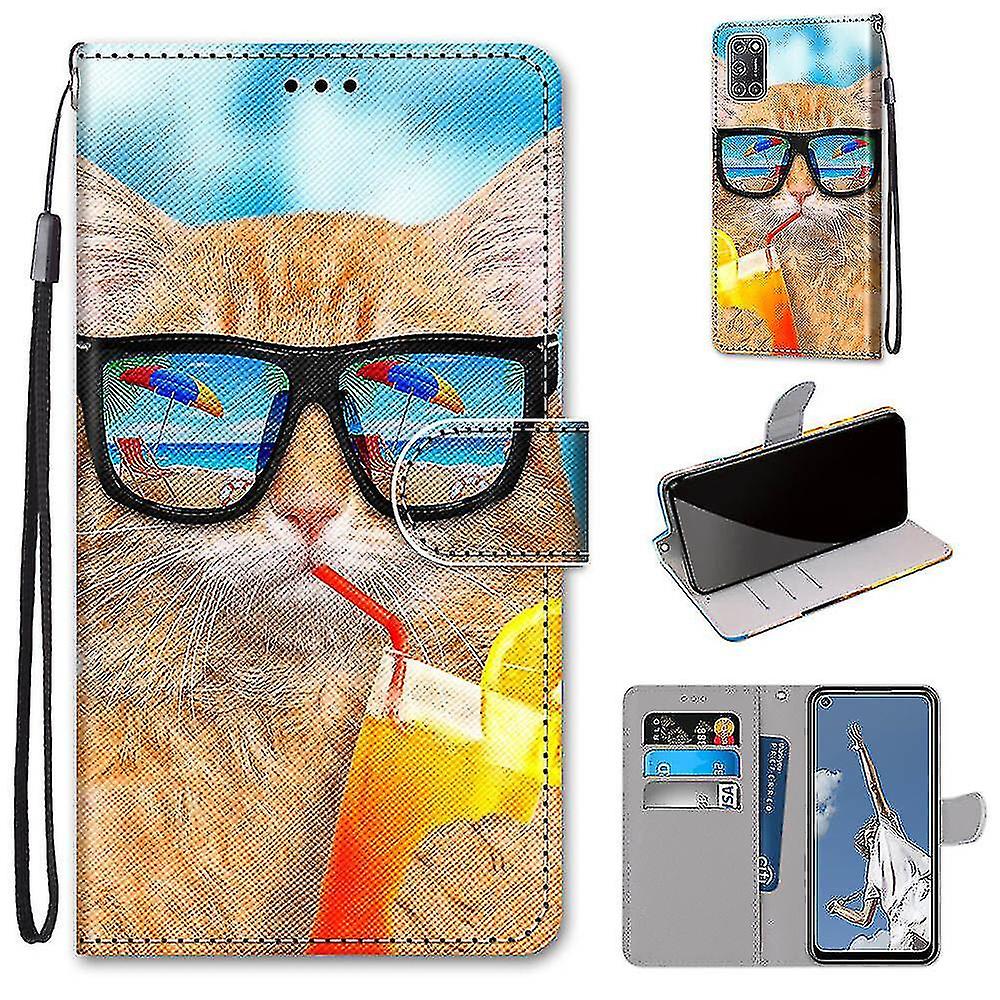 Compatible With Oppoa52/a92/a72 Cat Drinking Soda Moblie Case