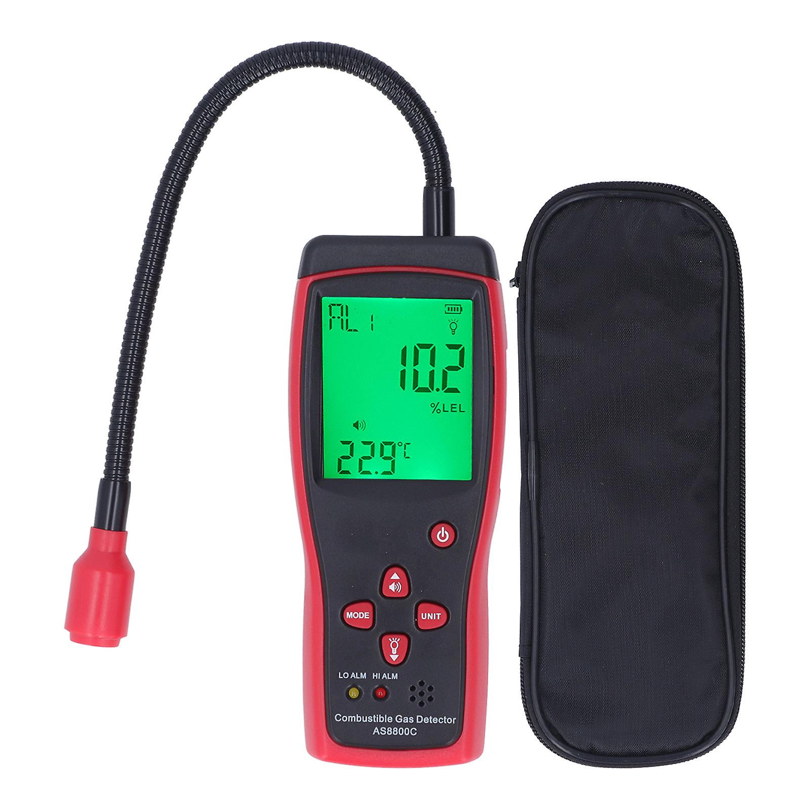 Rivelatore di gas combustibile con display digitale Sonda flessibile Rilevatore di perdite di gas retroilluminato LCD 010000ppm