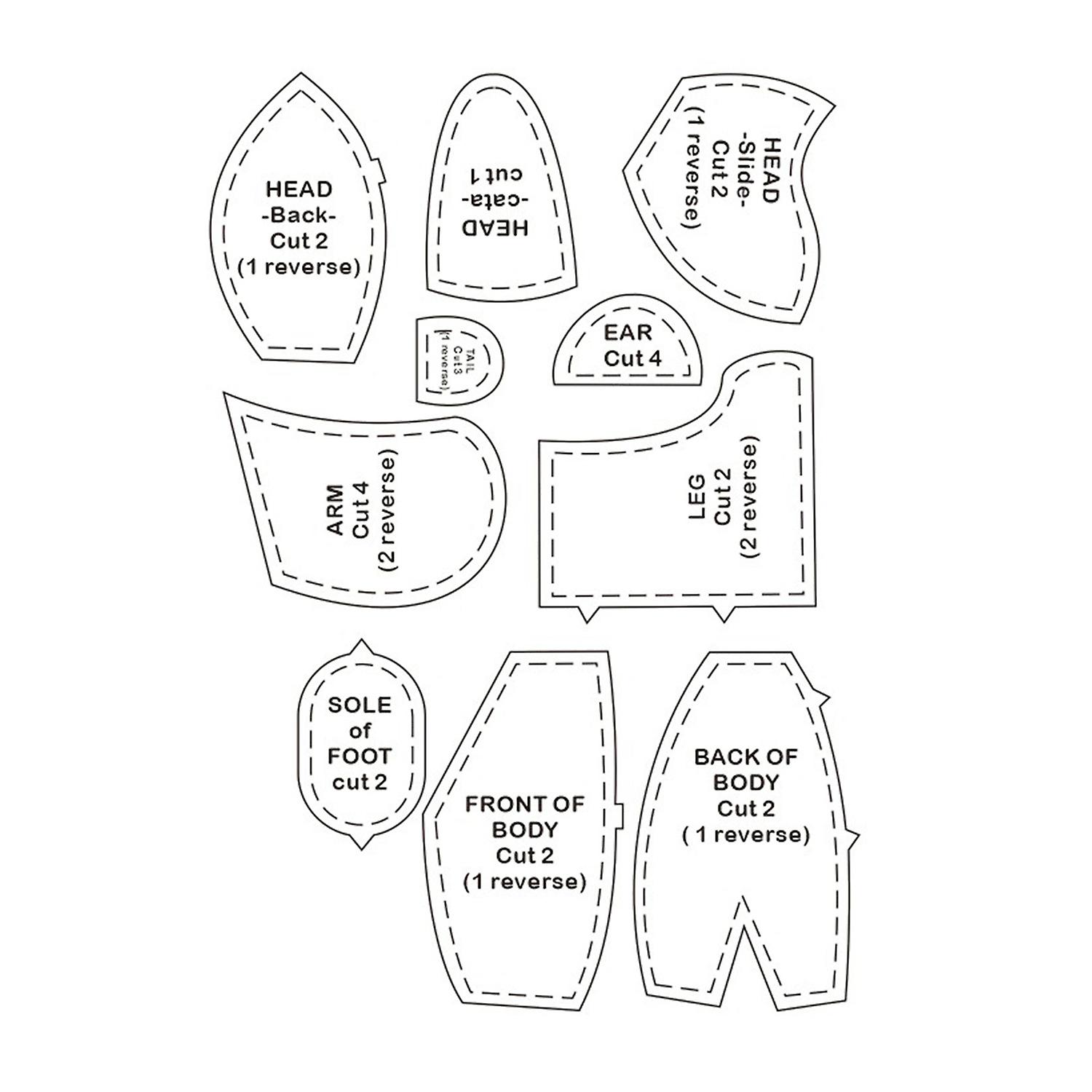 10Pcs 10/12/15 Inch Memory Bear Template Rulers Beginner Sewing Template Material Melody Memory Bear
