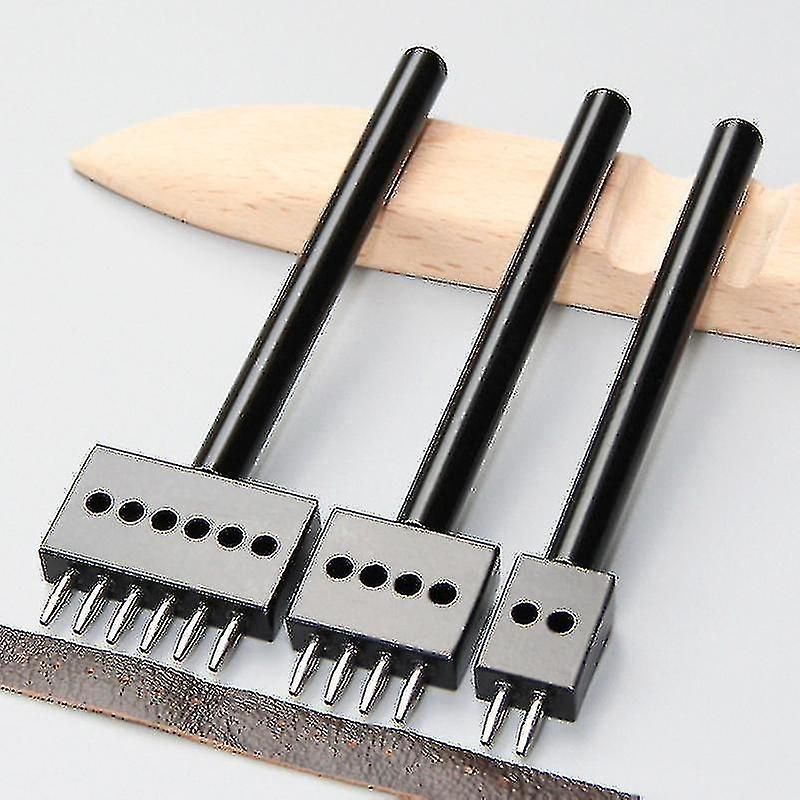3pcs Round Stitching Punch Tools 4mm Diy Spacing Punching Tool Perforated Craft Tools (ruipei)