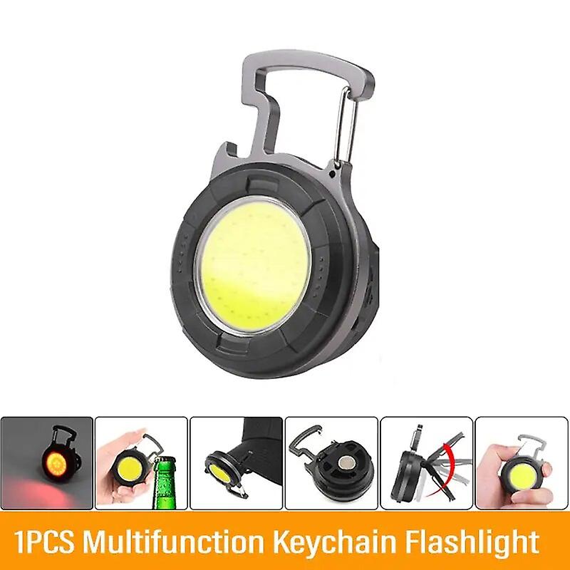 Portable Cob Keychain Flashlight Led Mini Work Lights Floodlight Type C Rechargeable Bottle Opener Outdoor Camping Light