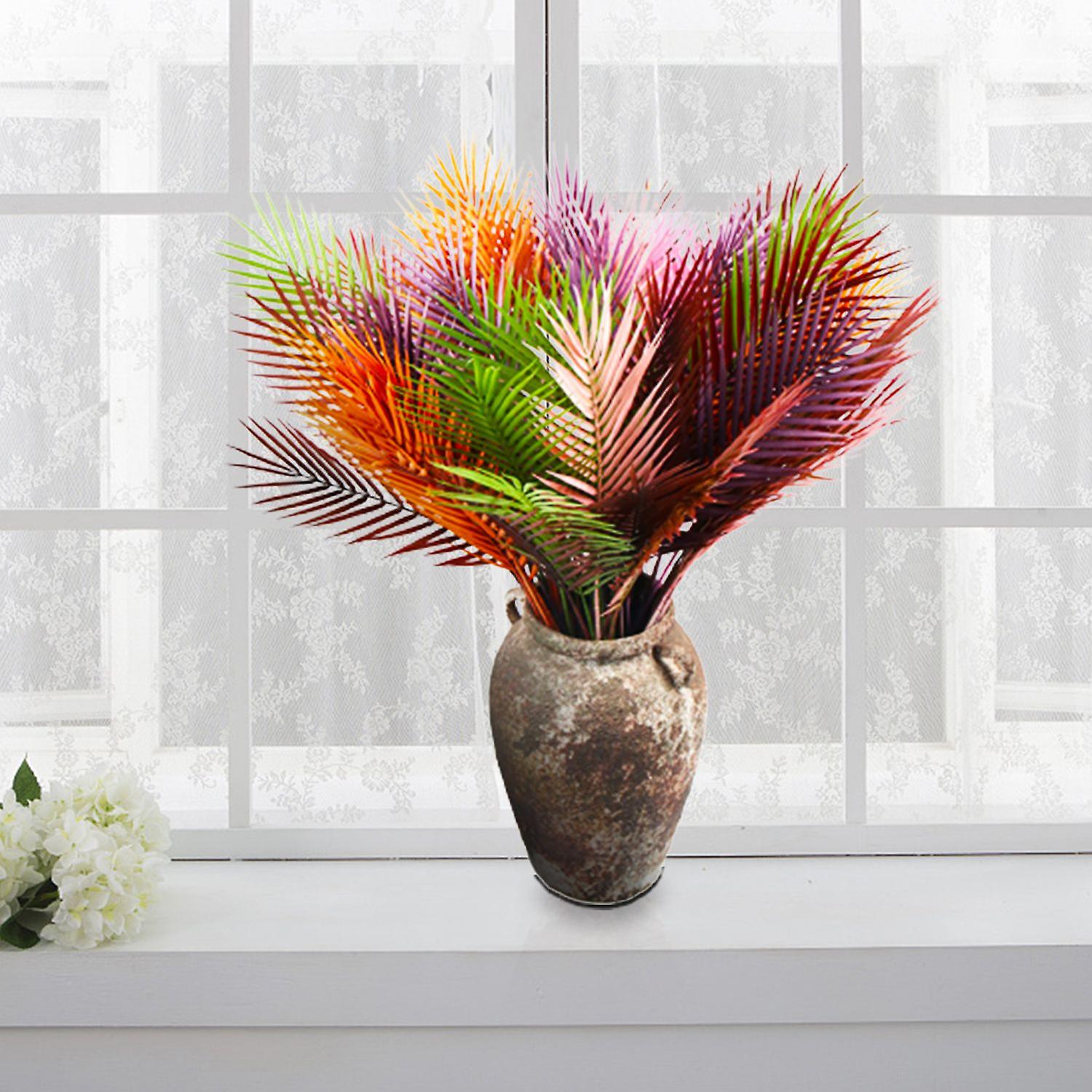 Artificial Leaves Multi-use Handmade Plastic Simulation Chrysalidocarpus Leaves Display for Gifts