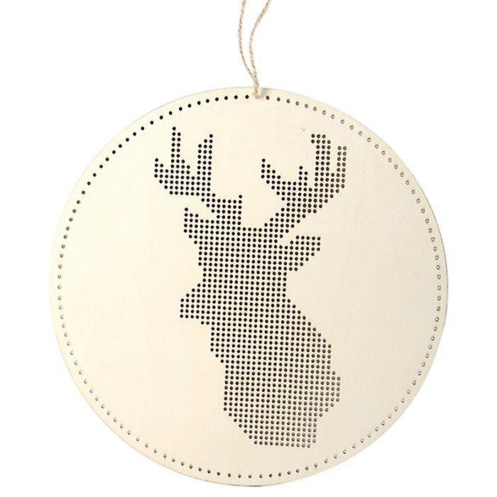 Wooden embroidery mobile - Deer Head 22 x 22 cm
