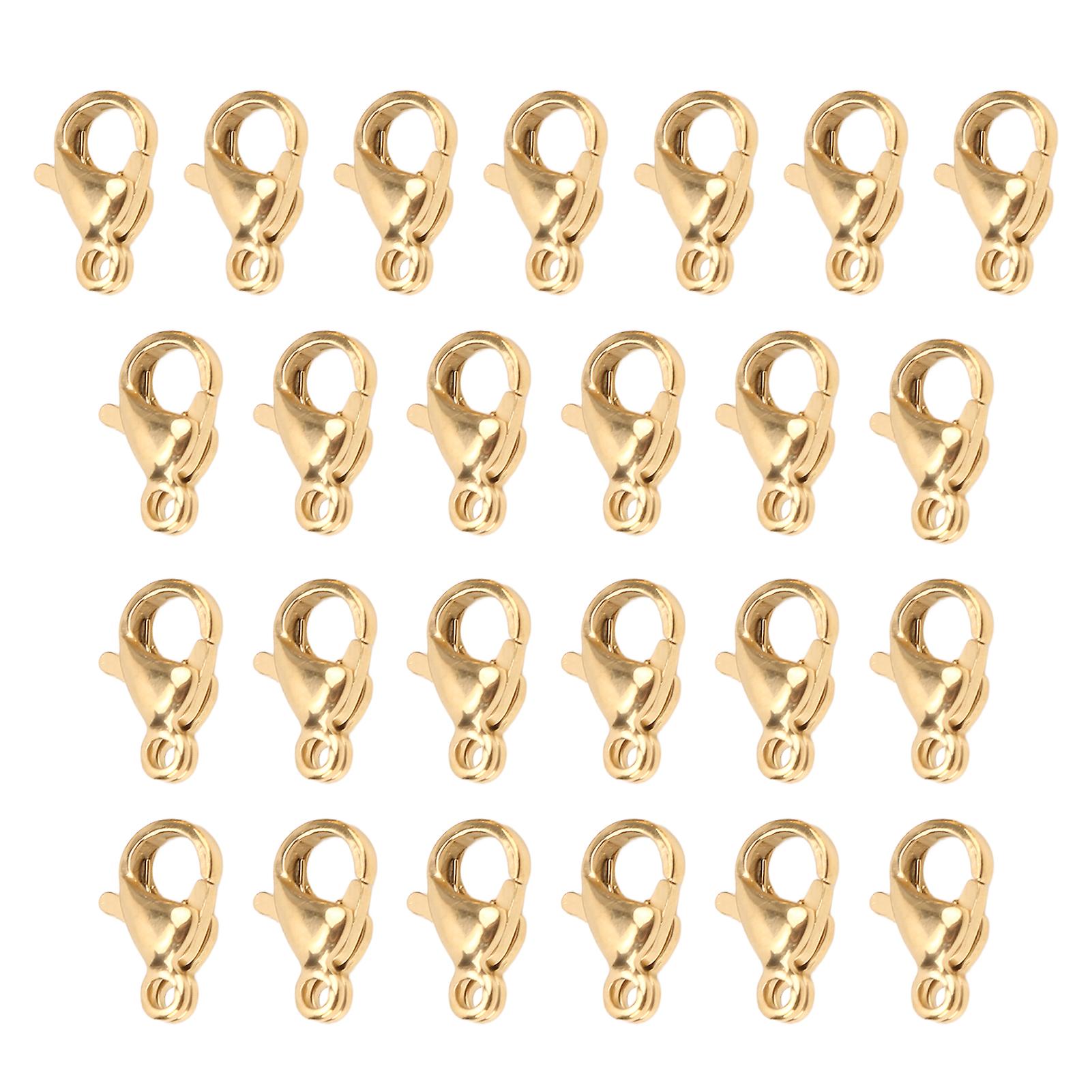 25Pcs Lobster Claw Clasps Stainless Steel Lobster Clips for DIY Bracelets Necklace Jewelry Making 9x6mmGold