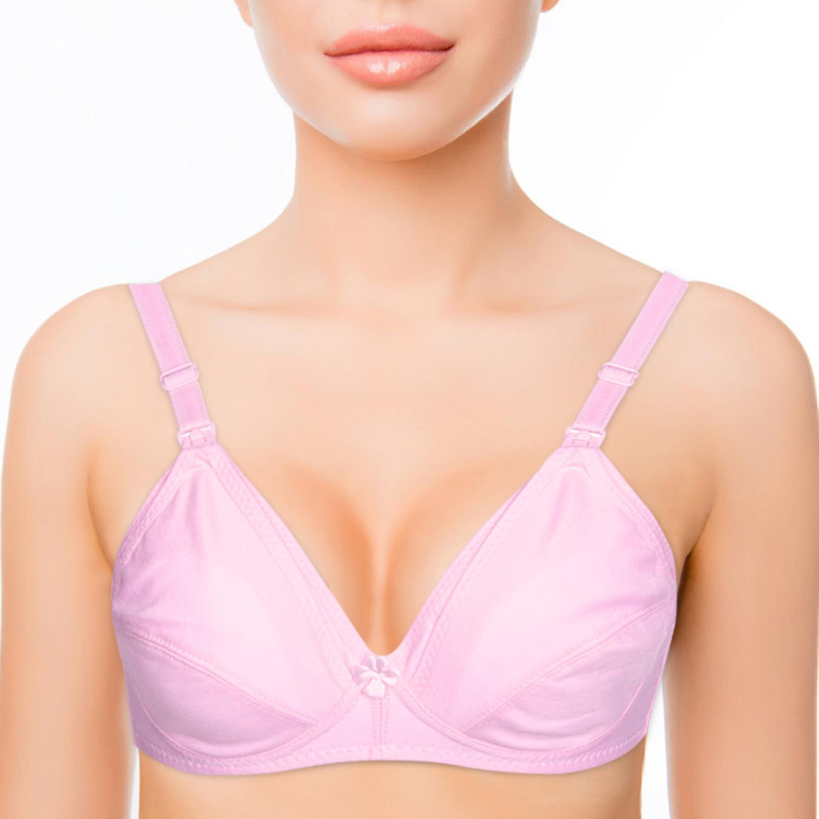 Cotton Front Open Nursing Bra Pink 38/85 Soft Breathable Maternity