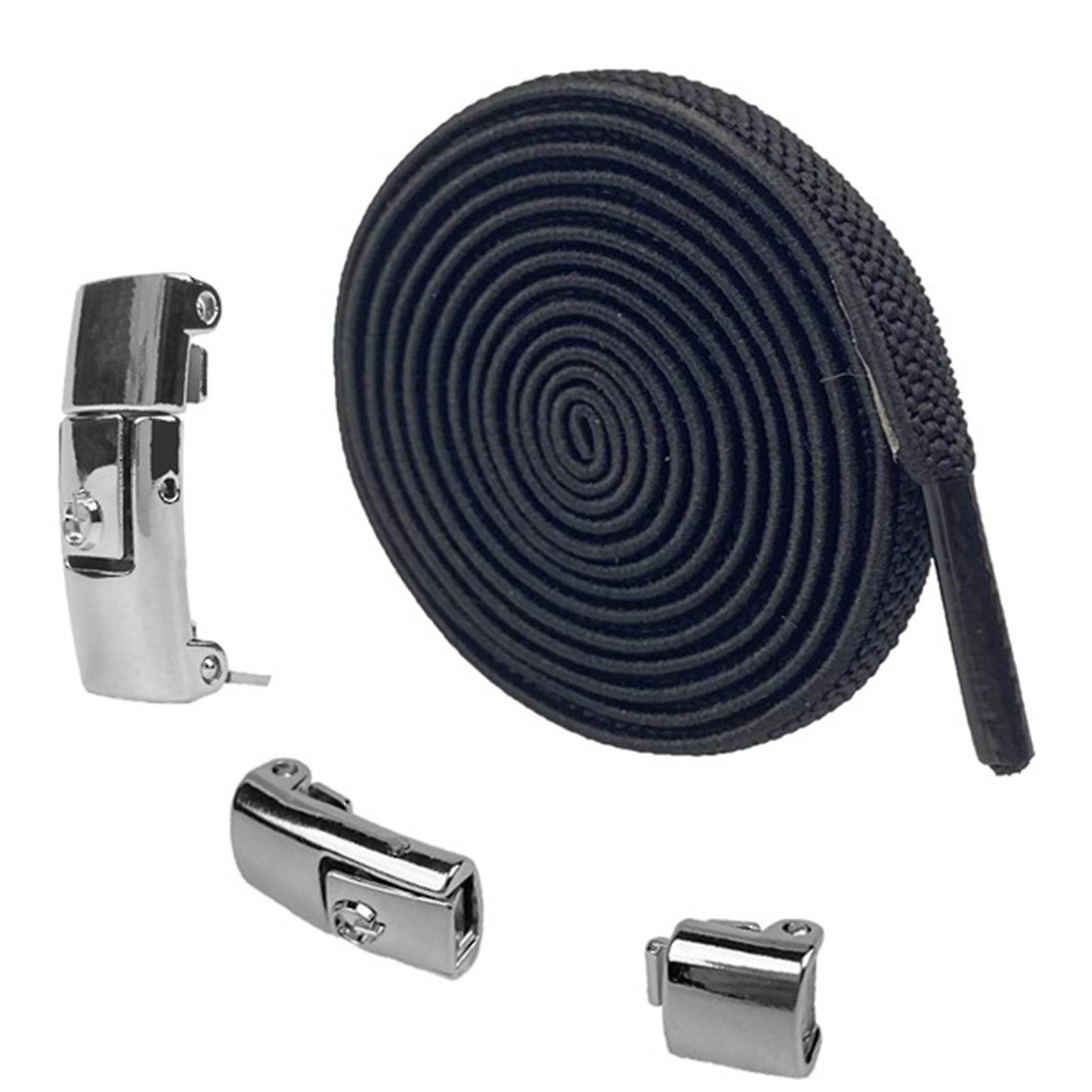 Solid-Color No-Tie Elastic Shoelace with Buckle Time Saving Quick Release Shoelaces for Sports Enthusiasts