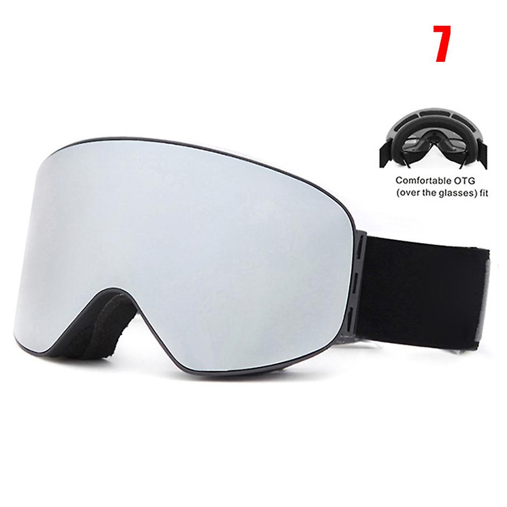 Ski Goggles Anti-Fog Double Layer Lens Frameless Windproof Snow Skate Goggles