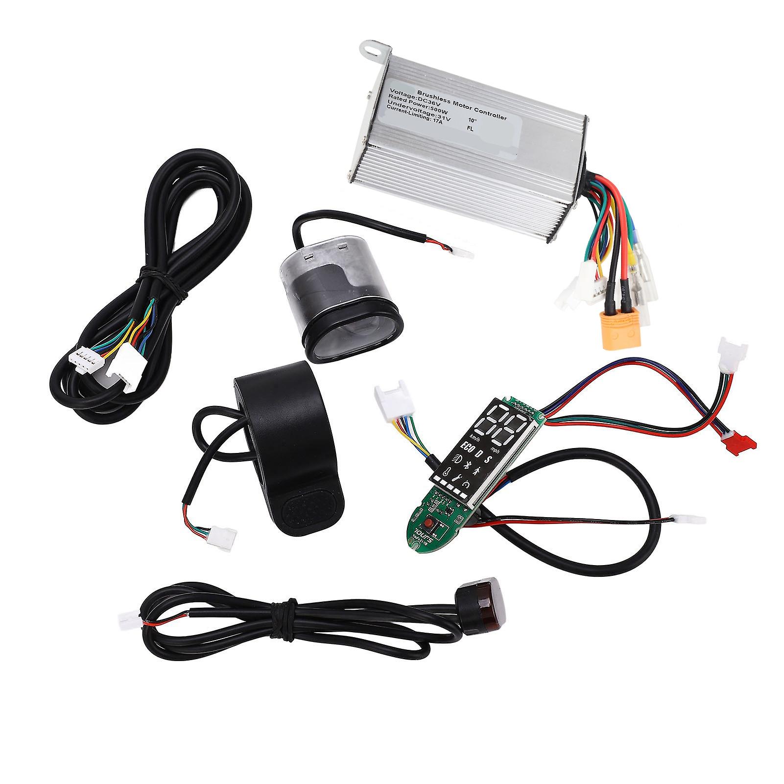 7Pcs Electric Scooter Controller Kit 500W Waterproof with Brake Circuit Board Finger Throttle 36V