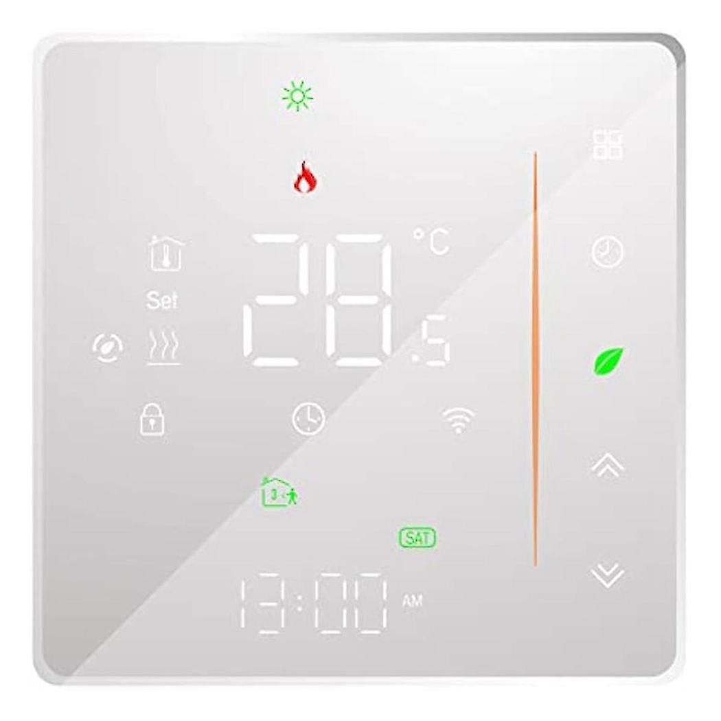 Wifi Smart Thermostat Temperature Controller Weekly Programmable Supports Touch Control-3a White