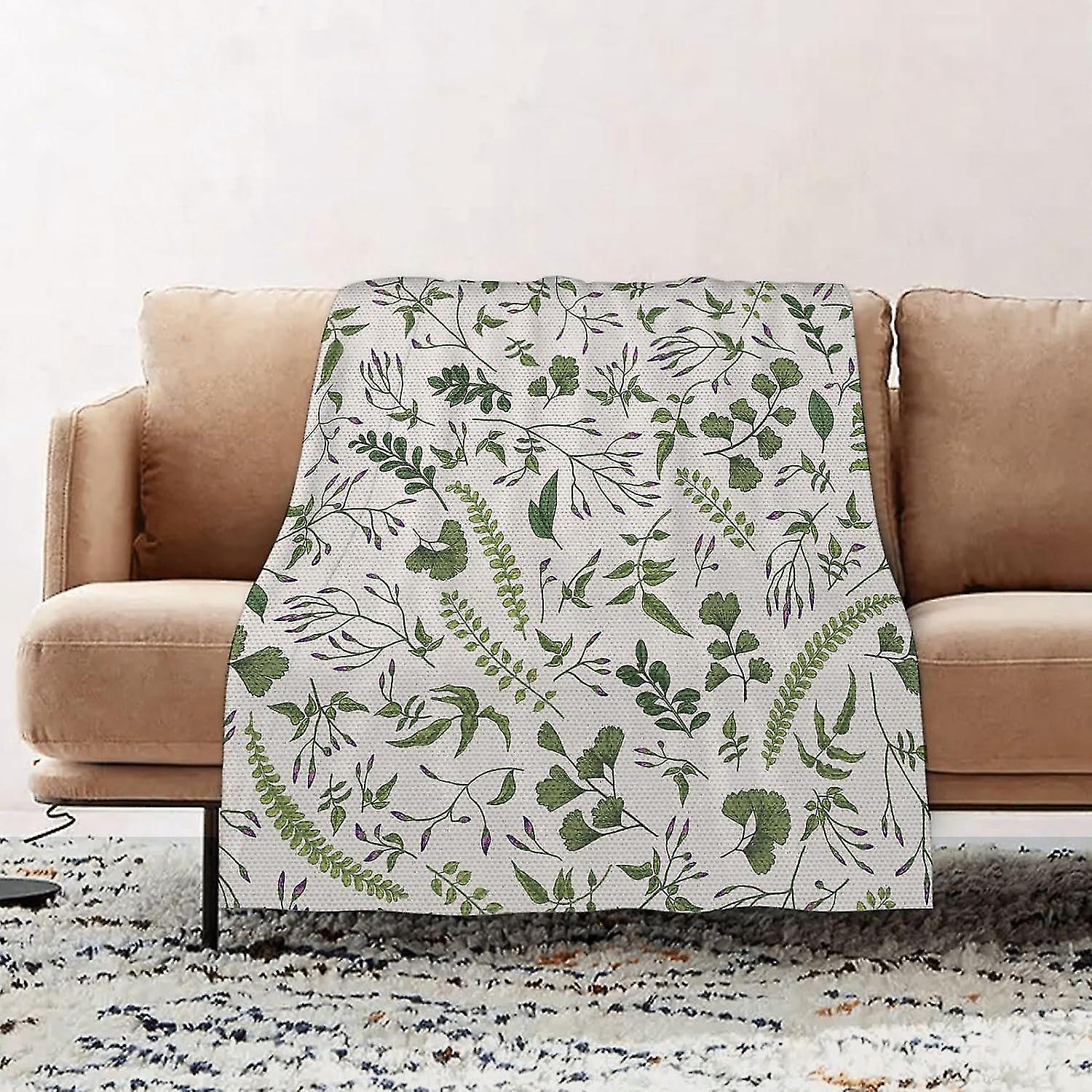 Premium Flannel Throw Blanket - Botanical Monstera Palm Leaves Pineapple Flannel Blanket Sofa Throw, Blanket Fluffy Soft Throw For Bed And Couch Throw