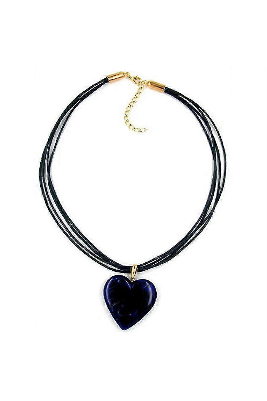 Necklace Heart Lapis-marbled - Gl00079