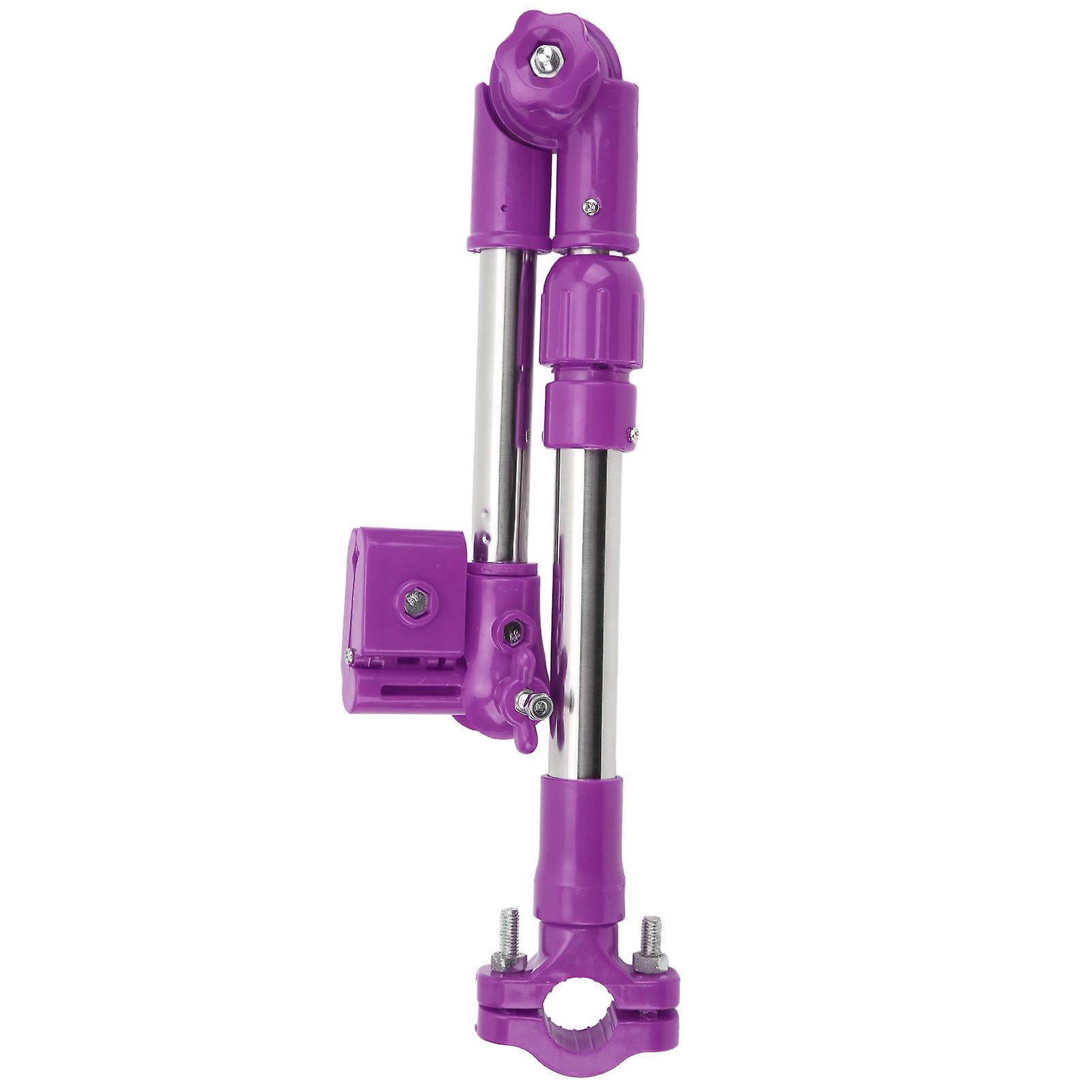 Stainless Steel Bike Umbrella Stands 360° Adjustable Telescopic Outdoor Wheelchair Umbrella BracketPurple
