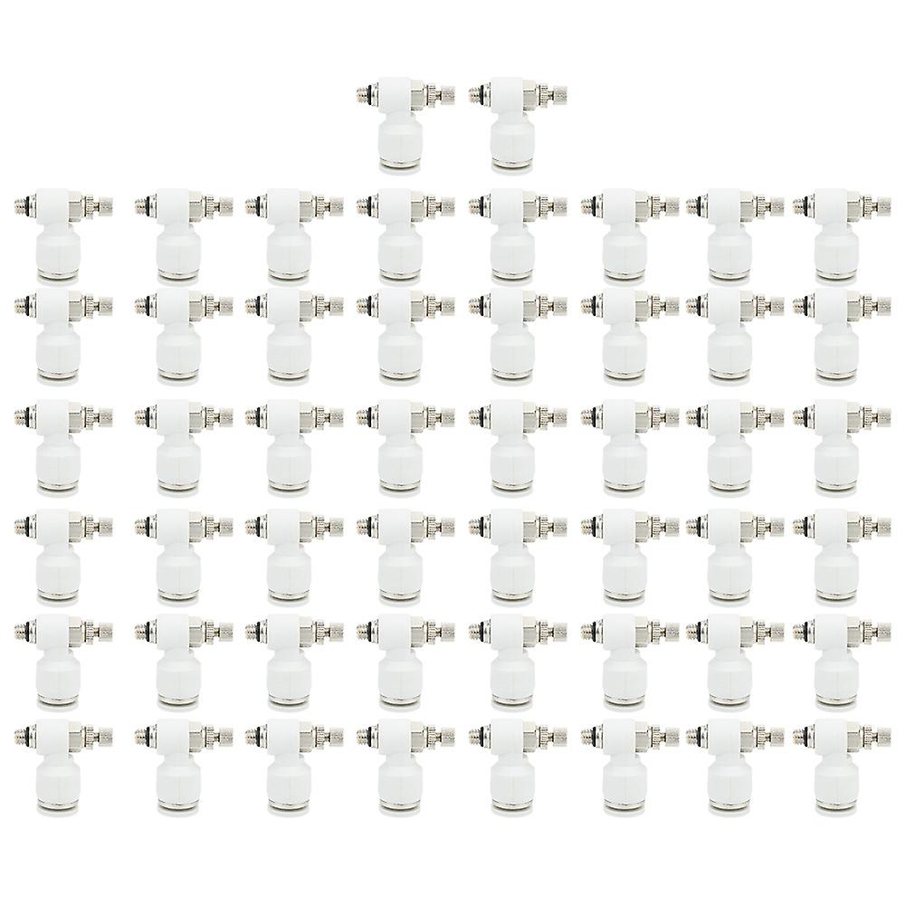 50Pcs Air Flow Control Valve Pneumatic White Adjustment Durable Quick Connector SL6‑M5