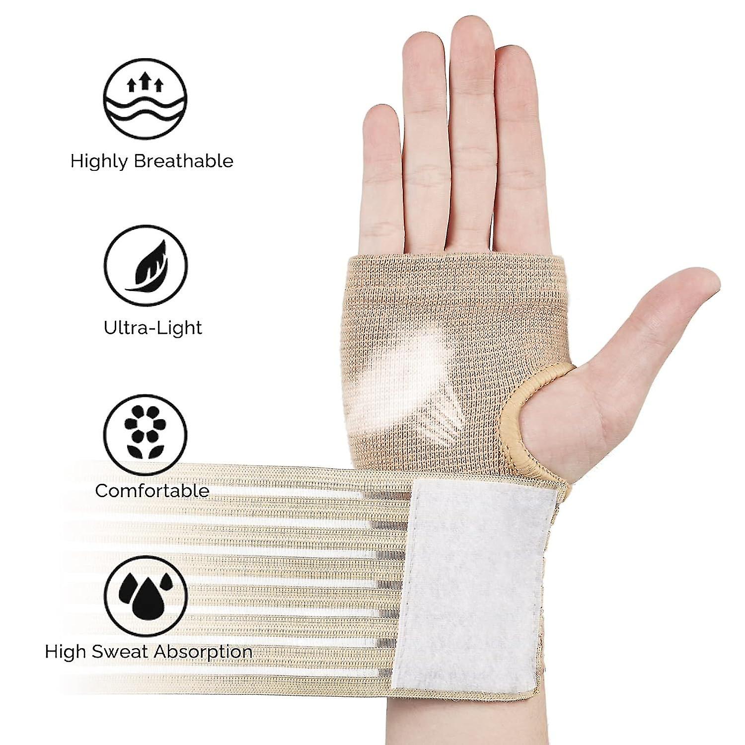 Wrist Brace, 2 Pack Elastic Wrist Support With Strap, Adjustable Wrist ...